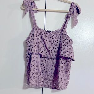 Large Romantic Purple Flow Tiered Tank Top American Eagle